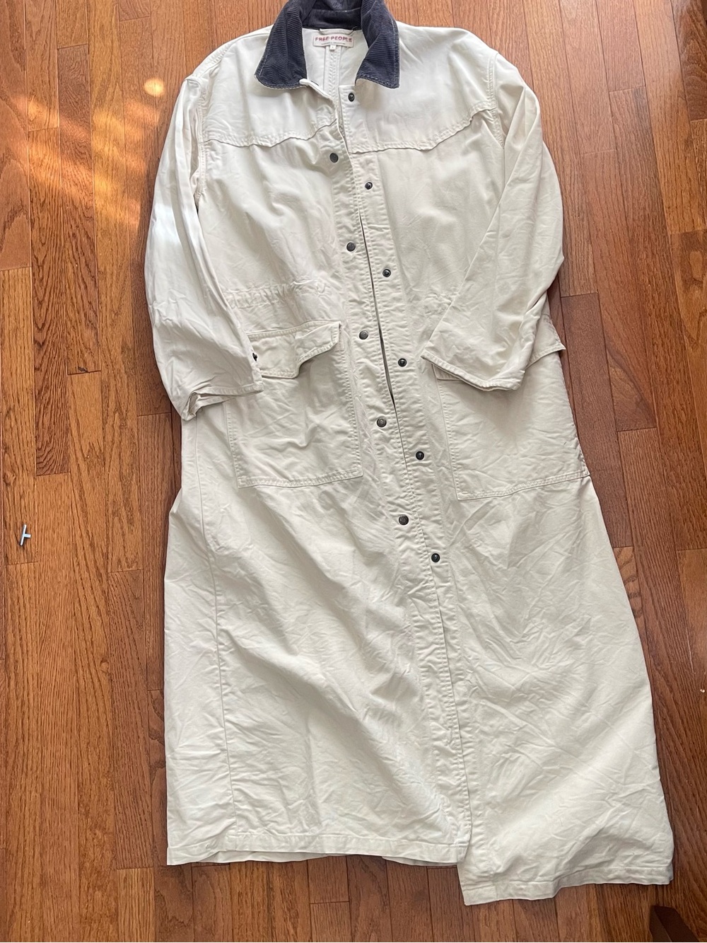 Free People Ivory Jacket with Dark Corduroy Collar